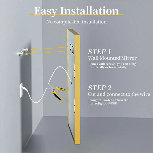 Fogless LED Bathroom Mirror – Modern Aluminum Frame