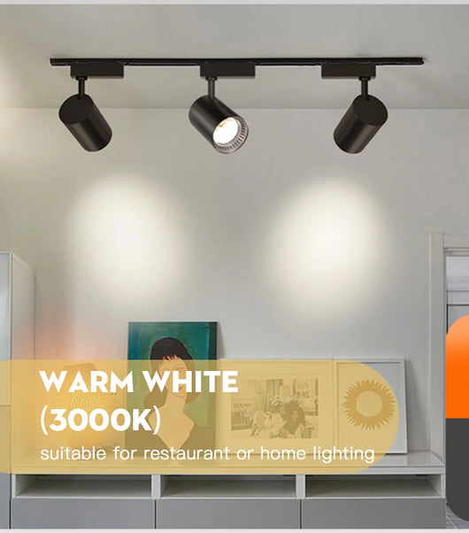 LED COB Track Light Set – Adjustable Spotlight Rail System