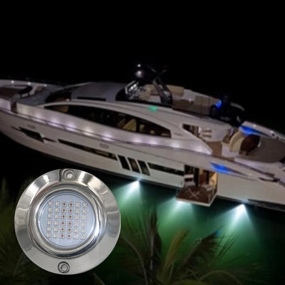 120W RGBW Marine LED Underwater Light – IP68 316L Stainless Yacht & Pool Lamp