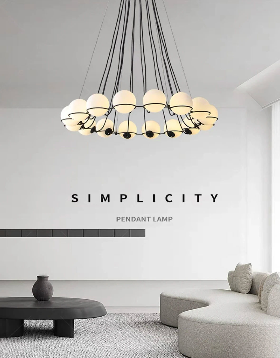 Modern Glass Ball Chandelier with Hand-Blown Spheres and LED Illumination