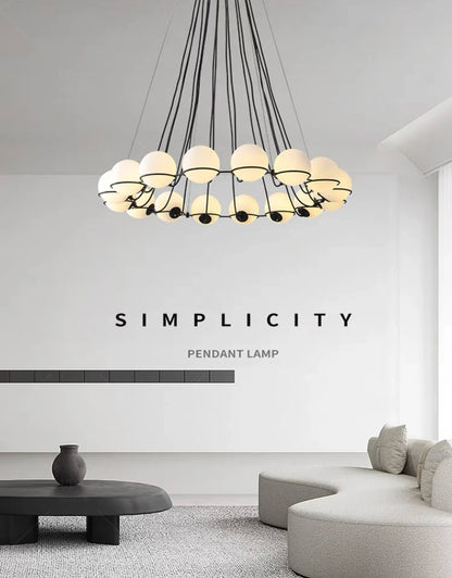 Modern Glass Ball Chandelier with Hand-Blown Spheres and LED Illumination