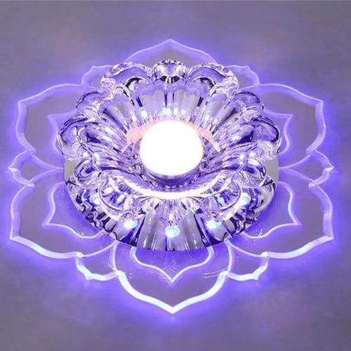 9W Crystal Petal LED Ceiling Light – Modern Flush Mount Ceiling Lamp for Kitchen, Hallway & Bedroom