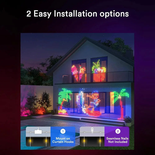 Smart RGB Curtain Lights – 400–800 LED Music Sync Fairy Lights