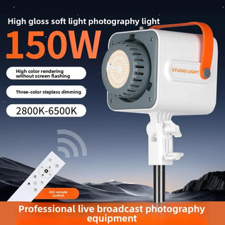 150W LED Photography Light – Dimmable 3-Color Studio & Live Streaming Fill Light