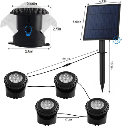 Solar Underwater RGB Light – IP65 Waterproof LED Spotlight