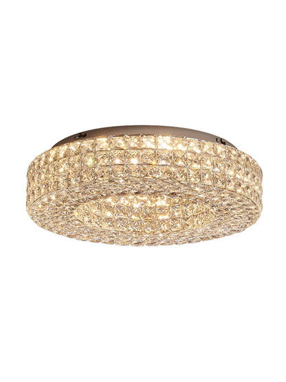 Luxury Round Crystal LED Ceiling Lights with Stainless Steel Design