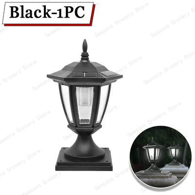 Outdoor Solar Post Light Waterproof Garden Lamp with Pier Mount Base Decorative Solar Lights for Pole Outside Luces Solares