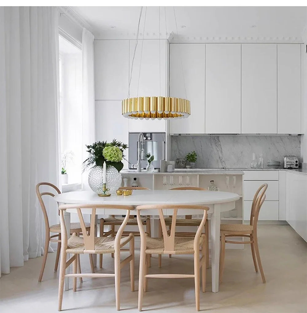 Art Deco Round LED Pendant Light with Minimalist Modern Design