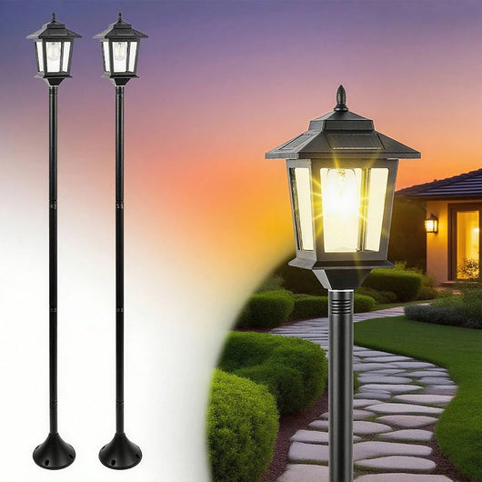 2-Piece Solar Garden Lights – Outdoor Waterproof LED Pathway Lamps