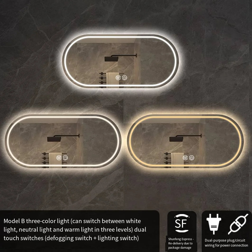 LED Bathroom Mirror with Lights, Anti-Fog, Dimmable, Bluetooth speaker, Lighted Bathroom Vanity Mirror for Wall