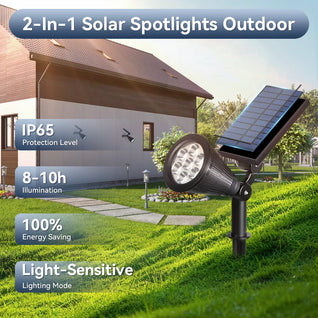 LED Solar Garden Spotlights – IP65 Waterproof Outdoor Landscape Lights