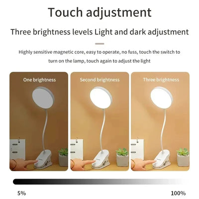 USB Rechargeable LED Desk Lamp with Touch Control – 3-Mode Eye Protection Table Light