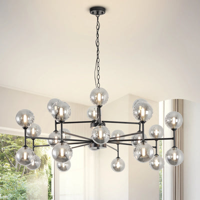 Mid-Century Modern Sputnik Chandelier – Stained Glass Statement Light