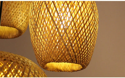 Handcrafted Bamboo Pendant Lamp – Wicker LED Ceiling Light