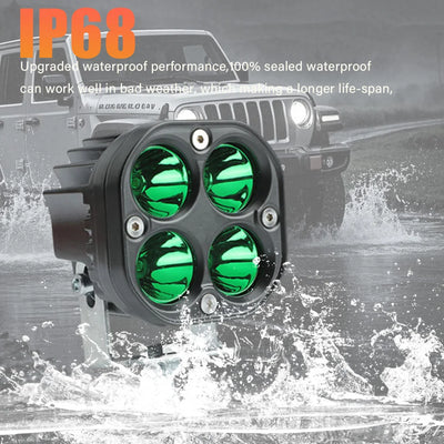3-Inch Dual-Color LED Light Bar – Red & Green Off-Road Spotlight IP67