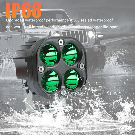 3-Inch Dual-Color LED Light Bar – Red & Green Off-Road Spotlight IP67