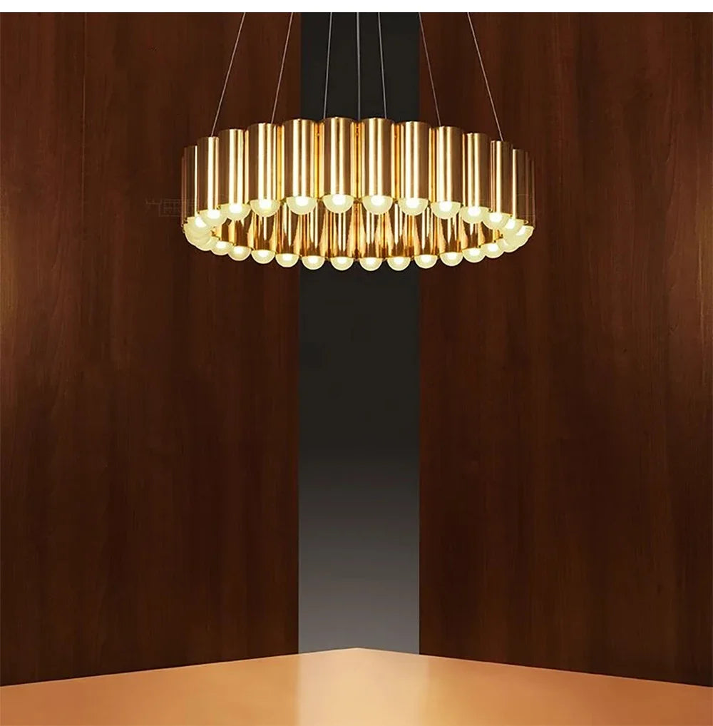 Art Deco Round LED Pendant Light with Minimalist Modern Design