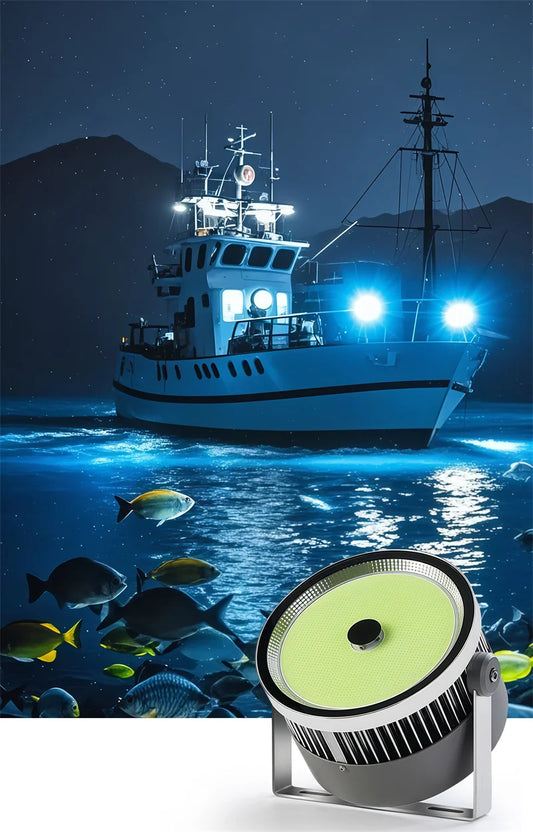 Searchlight 1000W LED Floodlight for Fishing Boat High Power Fish Collecting Light Lamps 220V Fish Trap Squid Lamp Boat Lighting