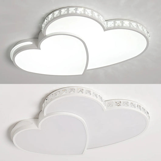 Heart-Shaped LED Ceiling Light – Modern Crystal Design