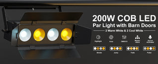 200W COB LED Par Light – DMX512 Cold White Stage Wash