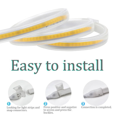 Dimmable COB LED Strip Light with Touch Switch & 23-Key Remote