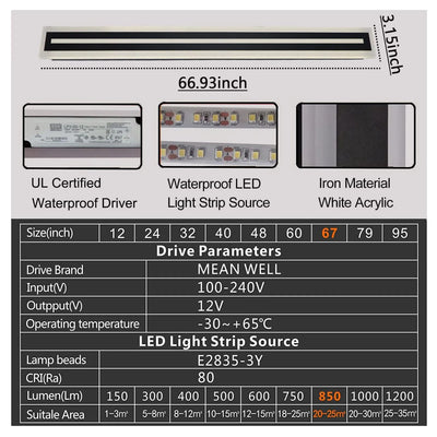 Modern LED Outdoor Wall Sconce – IP67 Frosted Acrylic Light