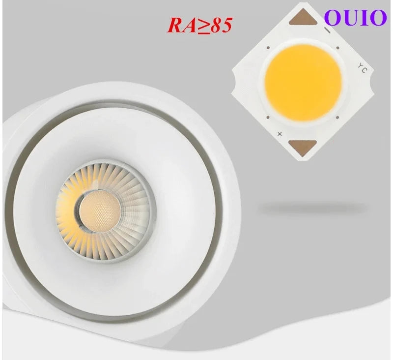 Folding Rotating COB LED Downlight with Adjustable Brightness