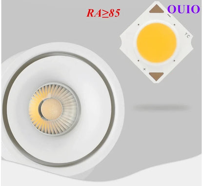 Folding Rotating COB LED Downlight with Adjustable Brightness