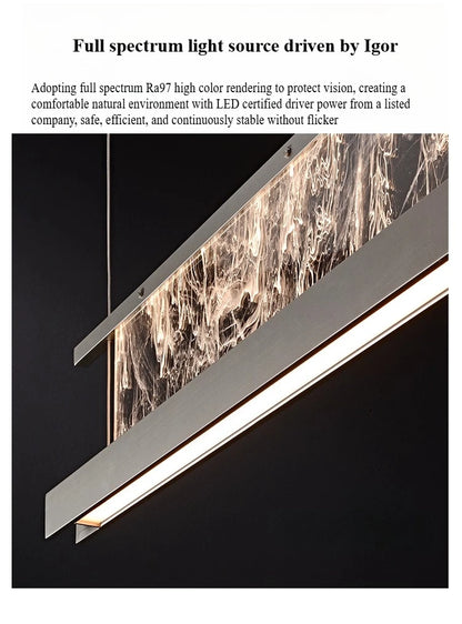 Italian Modern Luxury Linear LED Chandelier with Minimalist Designer Style