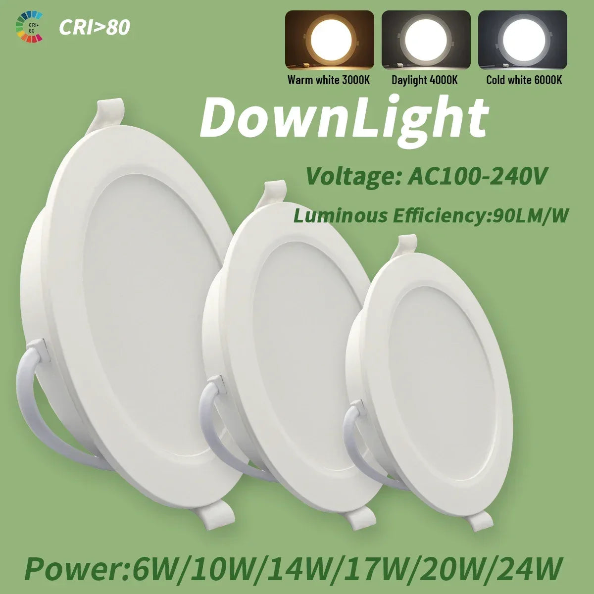 Recessed LED Downlight with Universal Voltage and 249–2000 Lumen Output