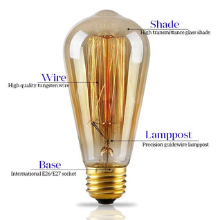 Vintage Edison LED Filament Bulb – E27 Dimmable Retro Light