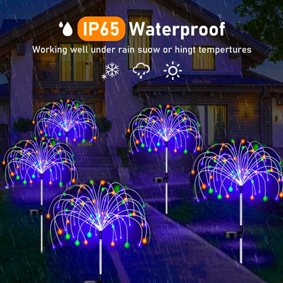 Solar Firework LED Garden Lights Waterproof Outdoor Pathway Yard Decorative Fairy Lights