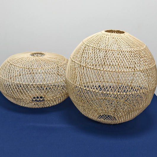 40cm Handcrafted Rattan Pendant Light – Natural Wicker Ceiling Lamp