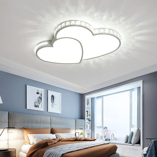 Heart-Shaped LED Ceiling Light – Modern Crystal Design