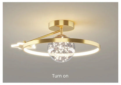Nordic Luxury Starry LED Ceiling Lamp Is Used For the Bedroom, Living Room, and Kitchen. Golden White Black Remote Control Home Decoration