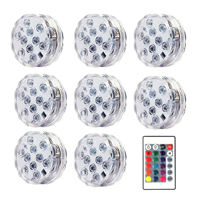 Submersible Led Lights With Remote Battery Operated Underwater Pond Bathtub Hot Tub Spa Swimming Pool Fountain Vases Fish Tank