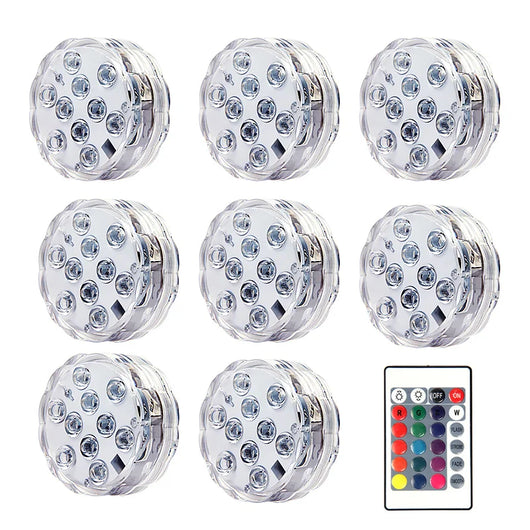 Submersible Led Lights With Remote Battery Operated Underwater Pond Bathtub Hot Tub Spa Swimming Pool Fountain Vases Fish Tank