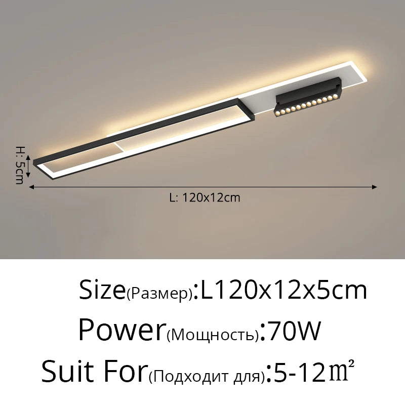 Modern Acrylic LED Chandelier with Adjustable Spotlights and Dimmable Lighting