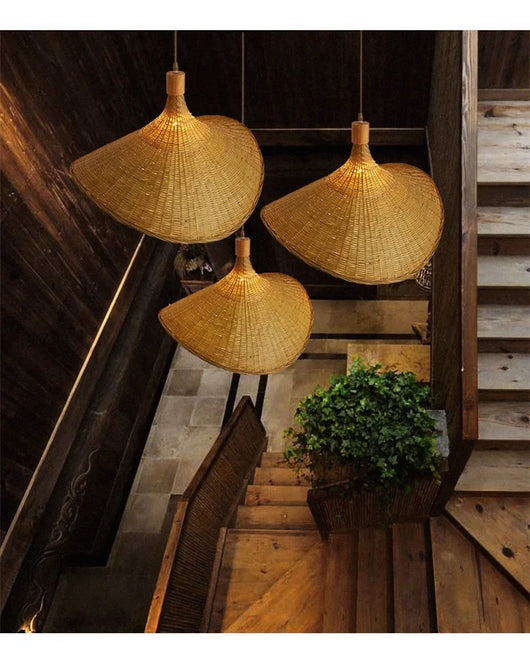 Handcrafted Bamboo Pendant Lamp – Wicker LED Ceiling Light