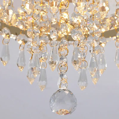 VETRULUS Gold Crystal LED Chandelier – Luxury Modern Ceiling Light