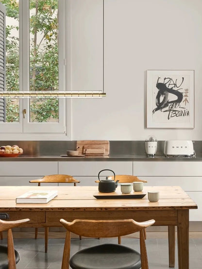 Minimalist Long Glass LED Chandelier