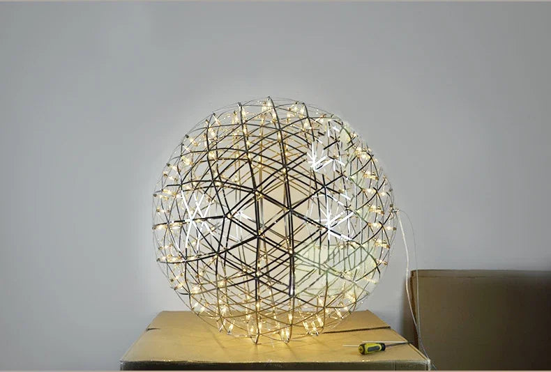 Modern Brief Loft Spark Ball LED Chandelier Fixture Firework Ball Stainless Steel Pendant Lamp for Home Decor Lighting 110-240V