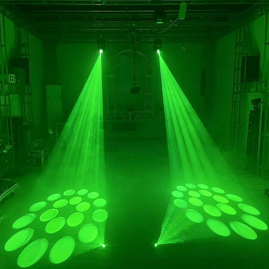 2-Pack 150W LED Moving Head Beam Lights with Prism & Gobo – DMX Stage Lighting
