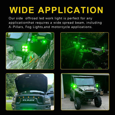3-Inch Dual-Color LED Light Bar – Red & Green Off-Road Spotlight IP67