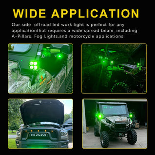 3-Inch Dual-Color LED Light Bar – Red & Green Off-Road Spotlight IP67
