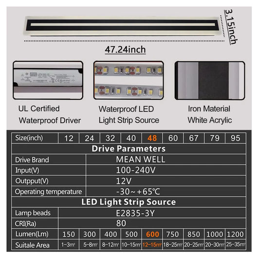 Modern LED Outdoor Wall Sconce – IP67 Frosted Acrylic Light