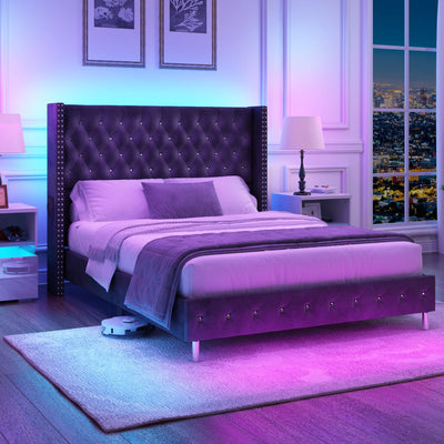 Queen Size Upholstered Platform Bed