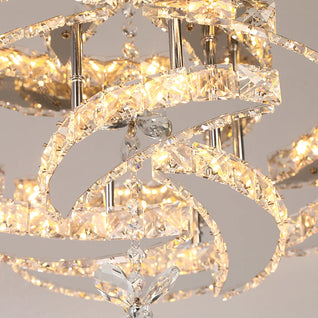 Crystal LED Ceiling Lamp – Chrome Finish with Adjustable Light Modes