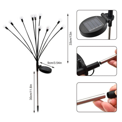 Solar Firefly Lights Outdoor Waterproof Garden Swaying LED