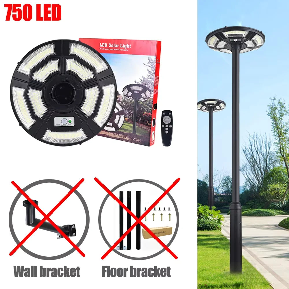 Flying saucer solar lamp, round UFO lamp, villa community square landscape lamp, induction integrated street lamp, courtyard street